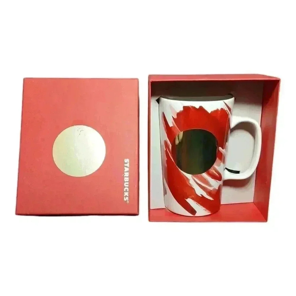 Starbucks Gold Dot Valentine Red Coffee Mug 16 fl oz/473 ml w/ Original Box